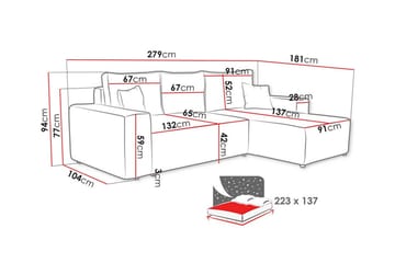 Knocklong 3-seters Hjørnesovesofa - Grøn - Møbler - Sofaer - Sovesofaer