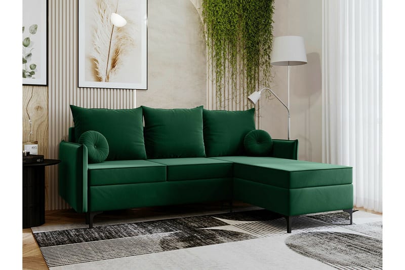 Knocklong 3-seters Hjørnesovesofa - Grøn - Møbler - Sofaer - Sovesofaer
