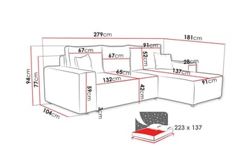 Knocklong 3-seters Hjørnesovesofa - Grøn - Møbler - Sofaer - Sovesofaer