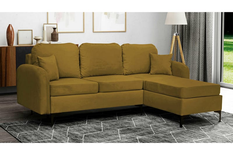 Knocklong 3-seters Hjørnesovesofa - Gul-Grønn - Møbler - Sofaer - Sovesofaer