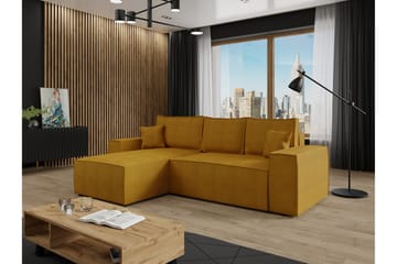 Knocklong 3-seters Hjørnesovesofa - Gul - Møbler - Sofaer - Sovesofaer