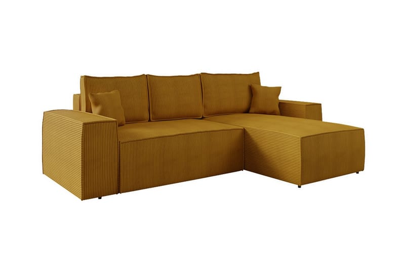 Knocklong 3-seters Hjørnesovesofa - Gul - Møbler - Sofaer - Sovesofaer