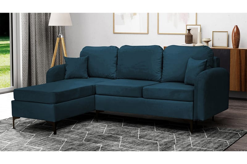 Knocklong 3-seters Hjørnesovesofa - Mørkeblå - Møbler - Sofaer - Sovesofaer