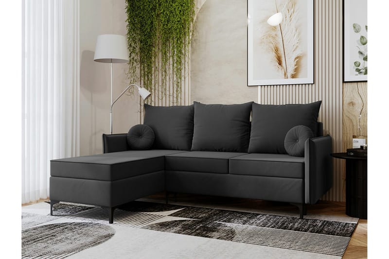 Knocklong 3-seters Hjørnesovesofa - Mørkegrå - Møbler - Sofaer - Sovesofaer