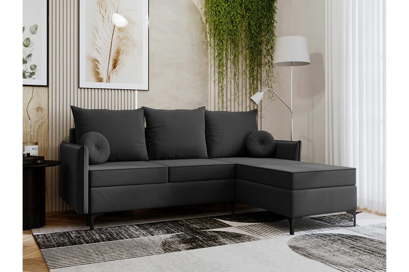 Knocklong 3-seters Hjørnesovesofa - Mørkegrå - Møbler - Sofaer - Sovesofaer