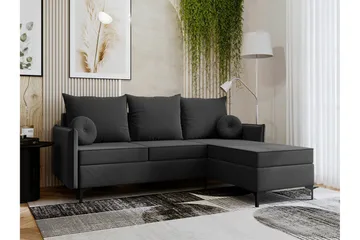 Knocklong 3-seters Hjørnesovesofa - Mørkegrå - Møbler - Sofaer - Sovesofaer