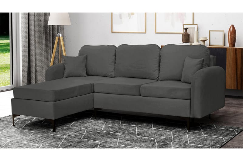 Knocklong 3-seters Hjørnesovesofa - Mørkegrå - Møbler - Sofaer - Sovesofaer