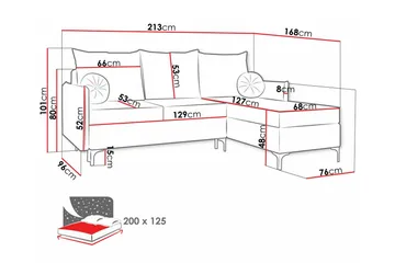Knocklong 3-seters Hjørnesovesofa - Mørkegrå - Møbler - Sofaer - Sovesofaer