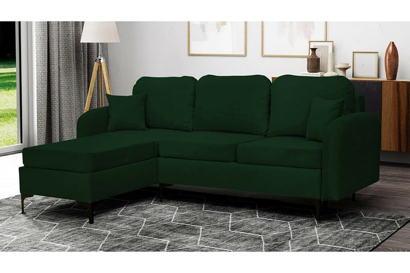 Knocklong 3-seters Hjørnesovesofa - Mørkegrønn - Møbler - Sofaer - Sovesofaer