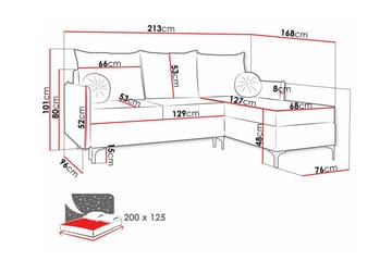 Knocklong 3-seters Hjørnesovesofa - Rosa - Møbler - Sofaer - Sovesofaer