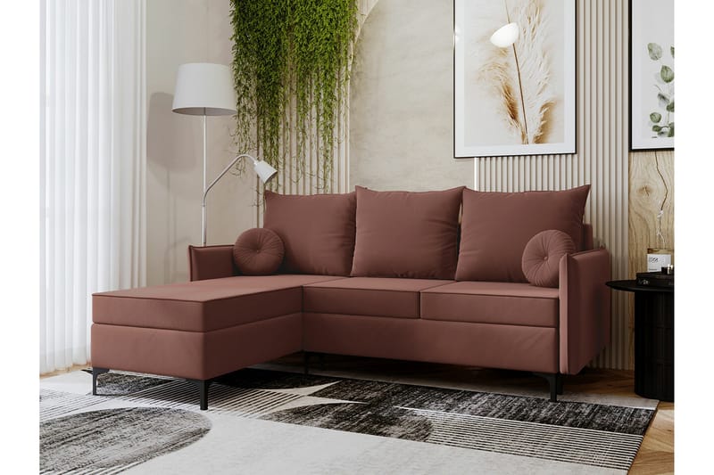 Knocklong 3-seters Hjørnesovesofa - Rosa - Sovesofaer - Hjørnesovesofa