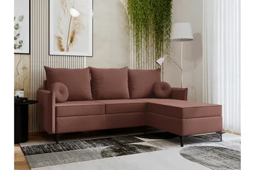 Knocklong 3-seters Hjørnesovesofa - Rosa - Møbler - Sofaer - Sovesofaer