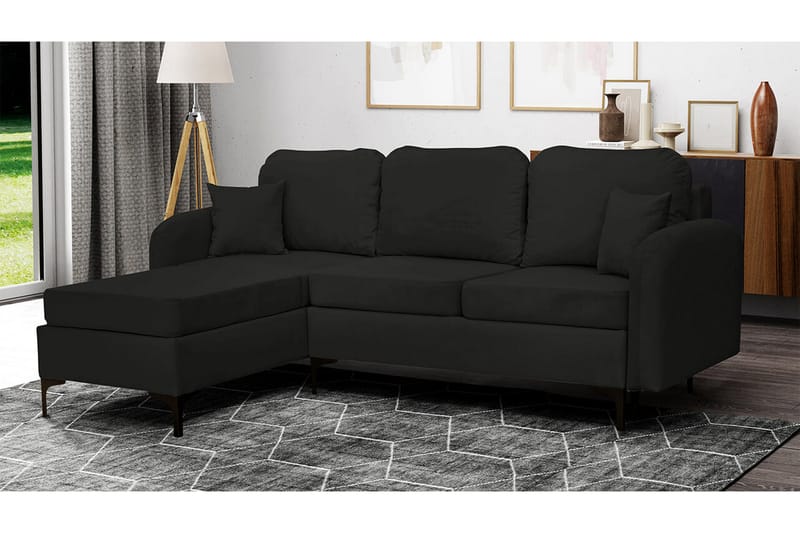 Knocklong 3-seters Hjørnesovesofa - Svart - Møbler - Sofaer - Sovesofaer