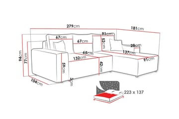 Knocklong 3-seters hjørnesovesofa - Møbler - Sofaer - Sovesofaer