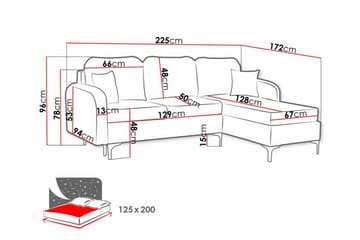 Knocklong 3-seters hjørnesovesofa - Møbler - Sofaer - Sovesofaer