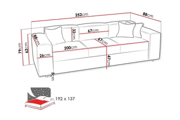 Knocklong 3-seters Sovesofa - Møbler - Sofaer - Sovesofaer