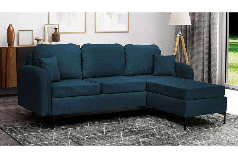 Knocklong 3-sits Hörnbäddsoffa Dark blue - Møbler - Sofaer - Sovesofaer
