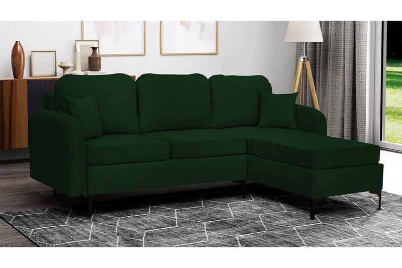 Knocklong 3-sits Hörnbäddsoffa Dark green - Møbler - Sofaer - Sovesofaer