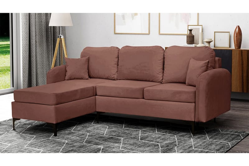 Knocklong 3-sits Hörnbäddsoffa NO_BRAND Brown - Møbler - Sofaer - Sovesofaer