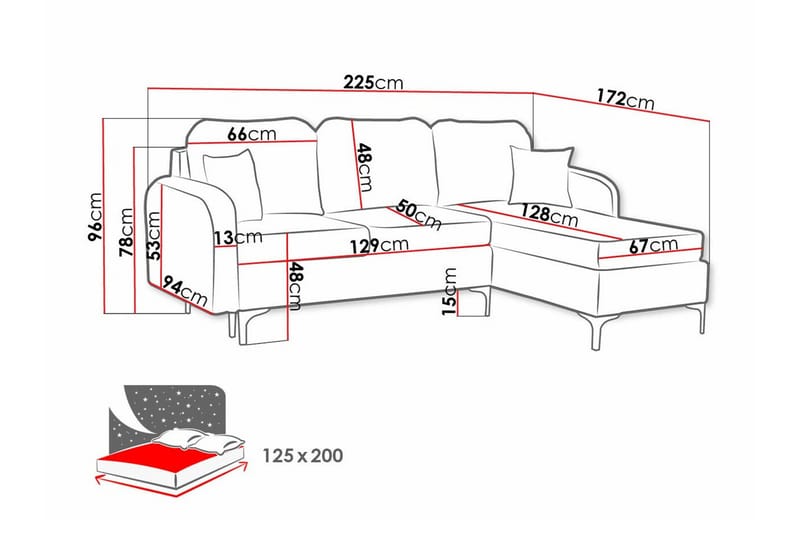 Knocklong 3-sits Hörnbäddsoffa NO_BRAND Brown - Møbler - Sofaer - Sovesofaer