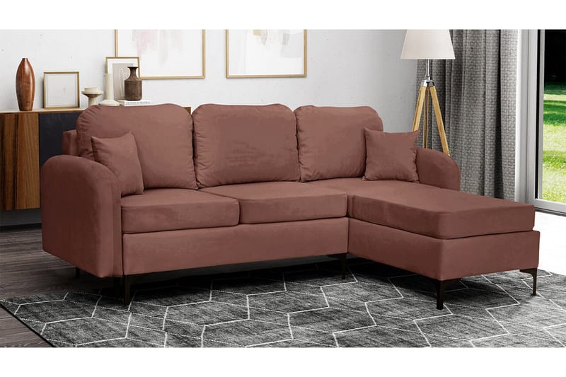 Knocklong 3-sits Hörnbäddsoffa NO_BRAND Brown - Møbler - Sofaer - Sovesofaer