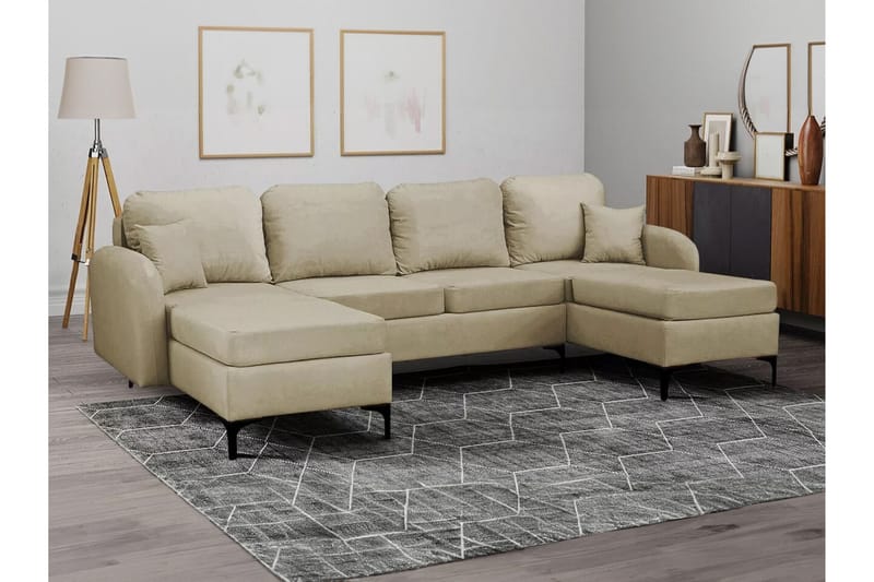 Knocklong 4-seters Hjørnesovesofa - Beige - Møbler - Sofaer - Sovesofaer