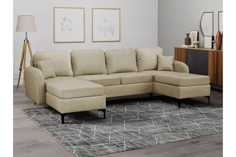 Knocklong 4-seters Hjørnesovesofa - Beige - Sovesofaer - Hjørnesovesofa