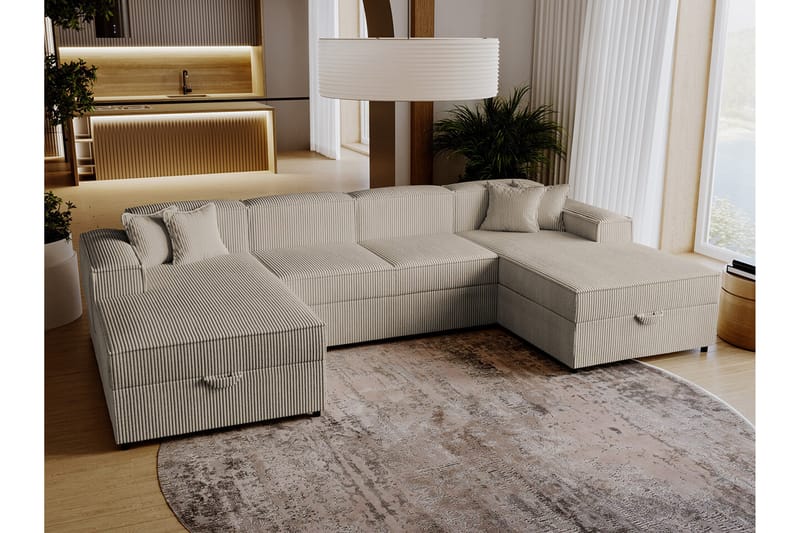 Knocklong 4-seters Hjørnesovesofa - Beige - Sovesofaer - Hjørnesovesofa