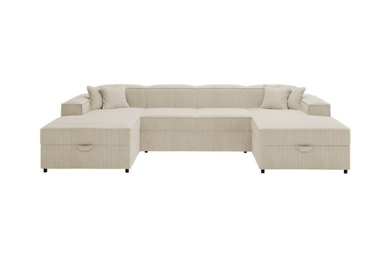 Knocklong 4-seters Hjørnesovesofa - Beige/Lys Beige - Sovesofaer - Hjørnesovesofa