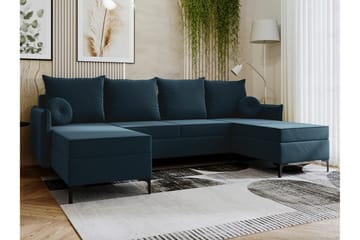 Knocklong 4-seters Hjørnesovesofa - Blå - Møbler - Sofaer - Sovesofaer