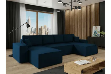 Knocklong 4-seters Hjørnesovesofa - Blå - Møbler - Sofaer - Sovesofaer
