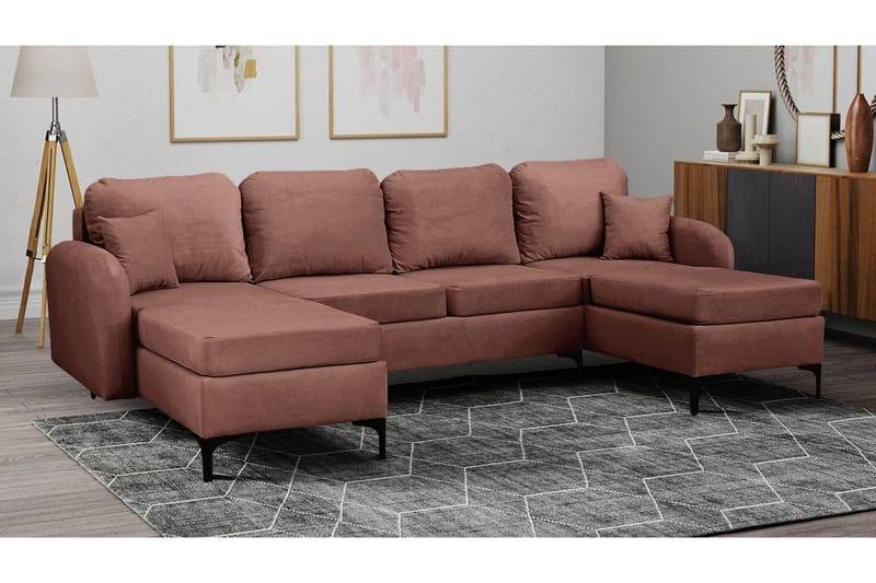 Knocklong 4-seters Hjørnesovesofa - Brun - Møbler - Sofaer - Sovesofaer