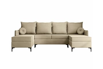 Knocklong 4-seters Hjørnesovesofa - Cream - Møbler - Sofaer - Sovesofaer
