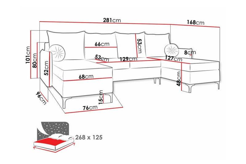 Knocklong 4-seters Hjørnesovesofa - Cream - Sovesofaer - Hjørnesovesofa