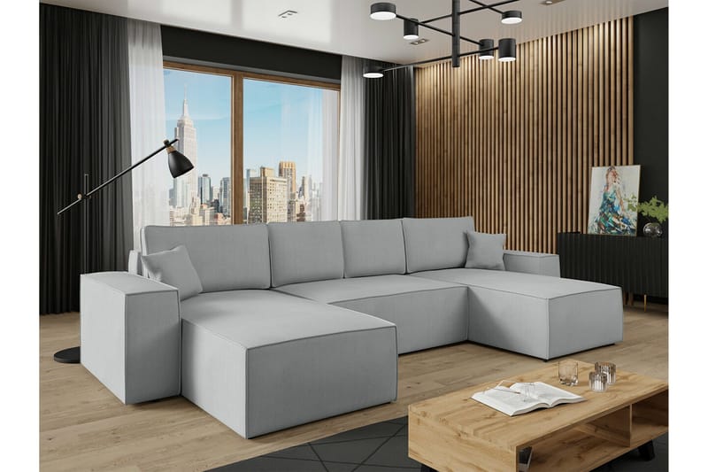 Knocklong 4-seters Hjørnesovesofa - Grå - Møbler - Sofaer - Sovesofaer