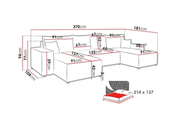Knocklong 4-seters Hjørnesovesofa - Grøn - Møbler - Sofaer - Sovesofaer