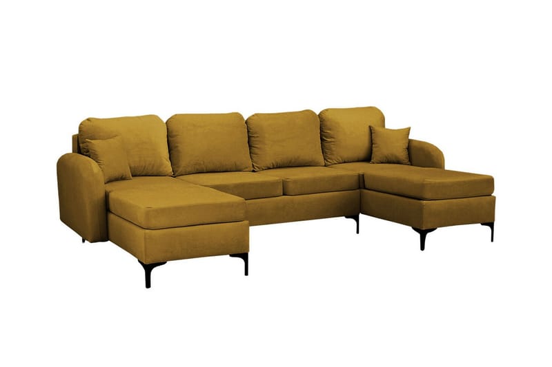 Knocklong 4-seters Hjørnesovesofa - Gul-Grønn - Møbler - Sofaer - Sovesofaer