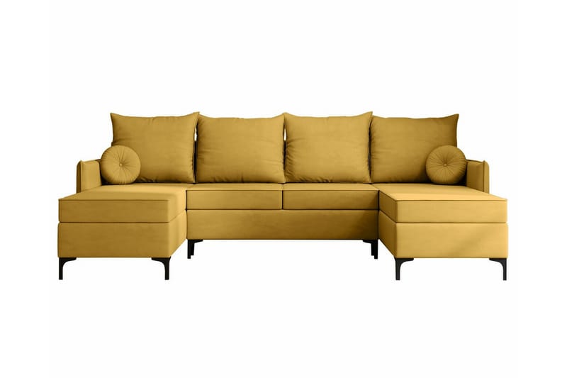 Knocklong 4-seters Hjørnesovesofa - Gul - Møbler - Sofaer - Sovesofaer