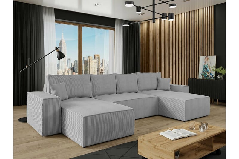 Knocklong 4-seters Hjørnesovesofa - Lysegrå - Møbler - Sofaer - Sovesofaer