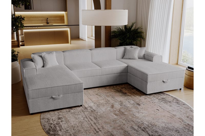 Knocklong 4-seters Hjørnesovesofa - Lysegrå/Mørkegrå - Møbler - Sofaer - Sovesofaer