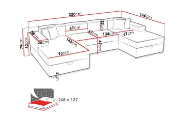 Knocklong 4-seters Hjørnesovesofa - Møbler - Sofaer - Sovesofaer