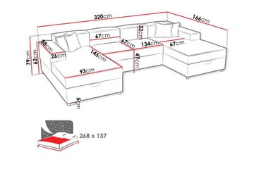 Knocklong 4-seters Hjørnesovesofa - Møbler - Sofaer - Sovesofaer