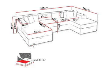Knocklong 4-seters Hjørnesovesofa - Møbler - Sofaer - Sovesofaer
