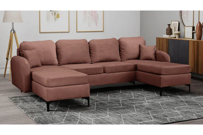 Knocklong 4-sits Hörnbäddsoffa Brown - Møbler - Sofaer - Sovesofaer