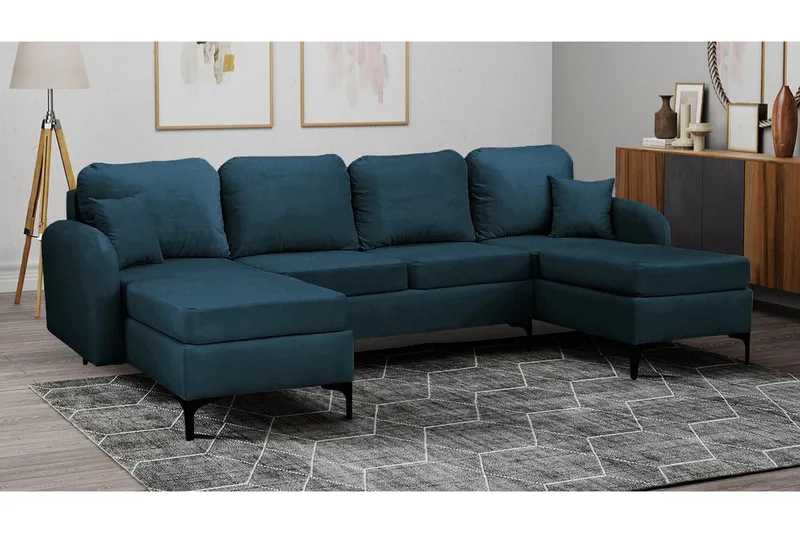 Knocklong 4-sits Hörnbäddsoffa Dark blue - Møbler - Sofaer - Sovesofaer