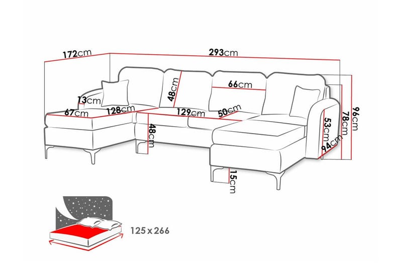 Knocklong 4-sits Hörnbäddsoffa NO_BRAND Yellow-Green - Møbler - Sofaer - Sovesofaer