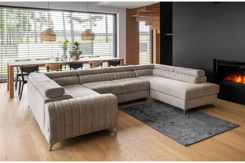 Kotori Hjørnesovesofa m. Sjeselong - Beige - Møbler - Sofaer - Sovesofaer