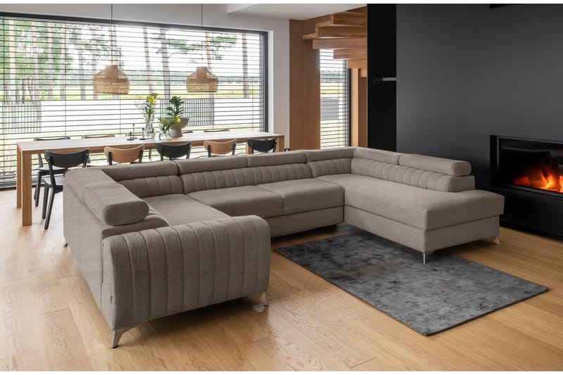 Kotori Hjørnesovesofa m. Sjeselong - Beige - Møbler - Sofaer - Sovesofaer
