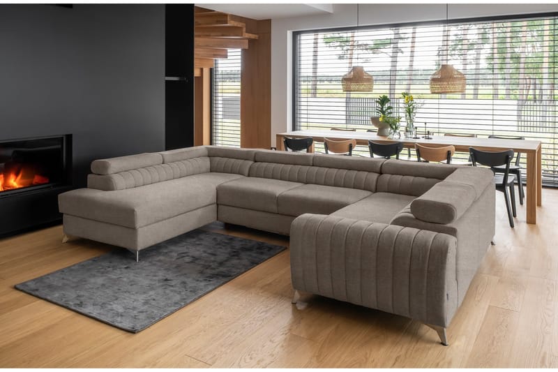 Kotori Hjørnesovesofa m. Sjeselong - Beige - Møbler - Sofaer - Sovesofaer