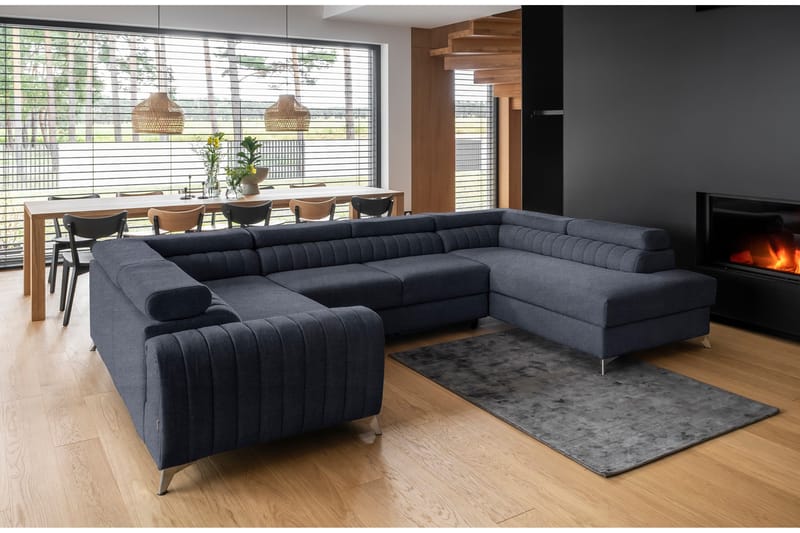 Kotori Hjørnesovesofa m. Sjeselong - Blå - Møbler - Sofaer - Sovesofaer